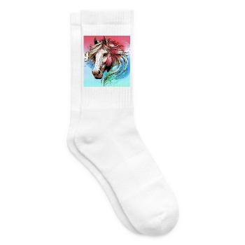 horse - Tennis socks - white - Right