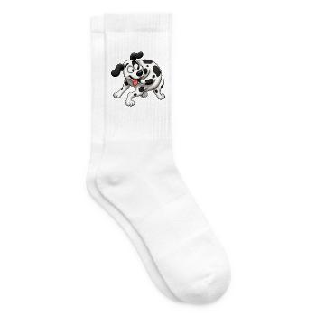Schwindeleriger Dalmatinerschwanz jagt Tornado - Tennissocken - Weiß - Rechts