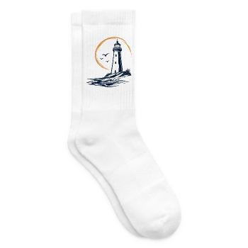 Hirtshals Leuchtturm – Dänische Küste - Tennissocken - Weiß - Rechts