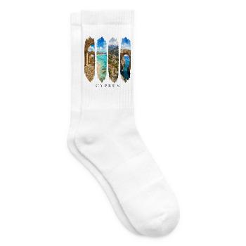 Zypern Urlaub Travel – Meer & Kultur Motiv - Tennissocken - Weiß - Rechts