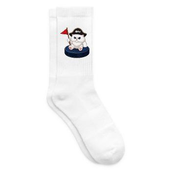 Piratenkatze reitende Roboter-Staubsauger - Tennissocken - Weiß - Rechts