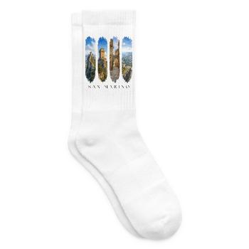San Marino Travel – Festung & Natur Motiv - Tennissocken - Weiß - Rechts