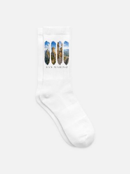 San Marino Travel – Festung & Natur Motiv - Tennissocken - Weiß