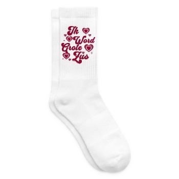 Ich werde große Schwester sein – Schwangerschaftsankündigung – Ca - Tennissocken - Weiß - Rechts