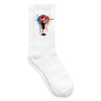 Blasrohrschütze Splash Blasrohrsport Zielscheibe - Tennissocken - Weiß - Rechts