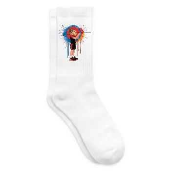 Blasrohrschützin Splash Blasrohrsport Zielscheibe - Tennissocken - Weiß - Rechts