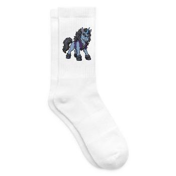 Werwolf-Einhorn zeigt seine Fangzähne - Tennissocken - Weiß - Rechts