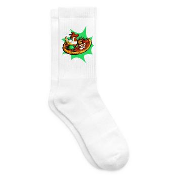 Sehr frische Pizza - Tennissocken - Weiß - Rechts