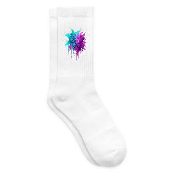 Cyber Splatter Digitale Tintenfusion - Tennissocken - Weiß - Rechts