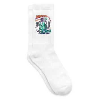 Koffeinentführung – Kosmische Kaffee-Invasion - Tennissocken - Weiß - Rechts