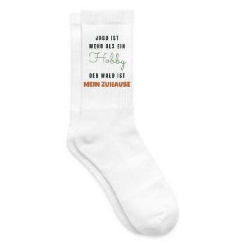 Jagd Der Wald ist mein Zuhause - Jäger Geschenk - Tennissocken - Weiß - Rechts