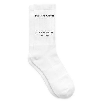 Erstmal Kaffee, dann Pflanzen retten - Tennissocken - Weiß - Rechts
