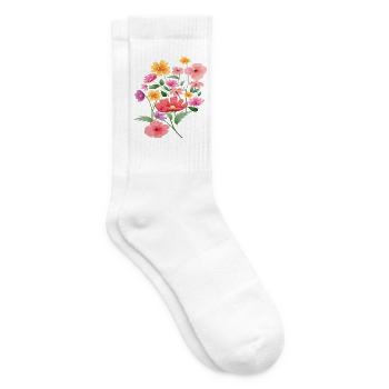Blütenpracht Flora - Tennissocken - Weiß - Rechts