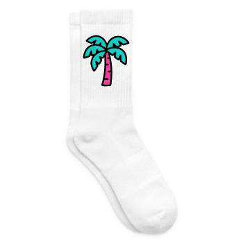 Neon Palme Strand Icon - Tennissocken - Weiß - Rechts