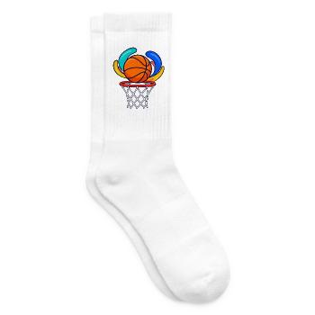 Basketball Color Splash - Tennissocken - Weiß - Rechts
