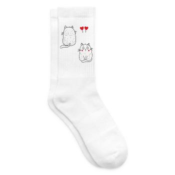 coole Katzen - Tennissocken - Weiß - Rechts