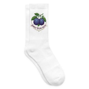 Two Plums Simply Plum-tastic Vintage-Logo - Tennissocken - Weiß - Rechts