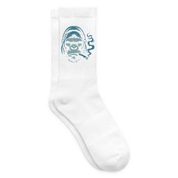 Gorilla mit Zigarrenporträt - Tennissocken - Weiß - Rechts