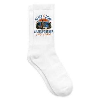Vater und Sohn, Angelpartner fürs Leben - Tennissocken - Weiß - Rechts