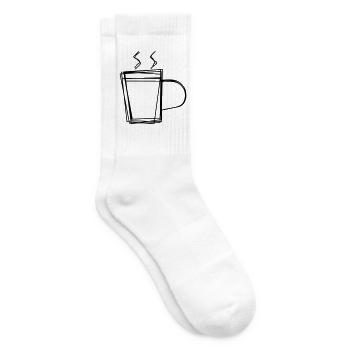 Glühweinbecher handgezeichnet - Tennissocken - Weiß - Rechts