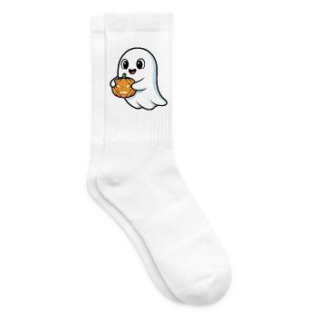 Niedlicher Geist mit Kürbis - Tennissocken - Weiß - Rechts