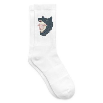 Schafe im Wolfsmaul - Tennissocken - Weiß - Rechts