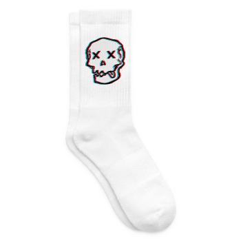 Schwindel Glitch Schädel - Tennissocken - Weiß - Rechts