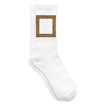 Goldener Bilderrahmen - Tennissocken - Weiß - Rechts