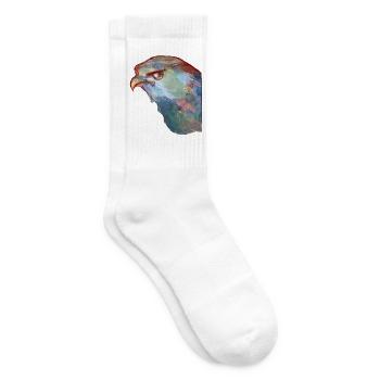 Aquarell Adlerkopf-Abstract - Tennissocken - Weiß - Rechts