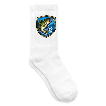 Bass Sprung Schild Patch - Tennissocken - Weiß - Rechts