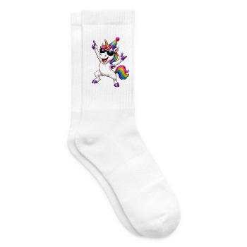 Regenbogen-Einhorn Partylook - Tennissocken - Weiß - Rechts