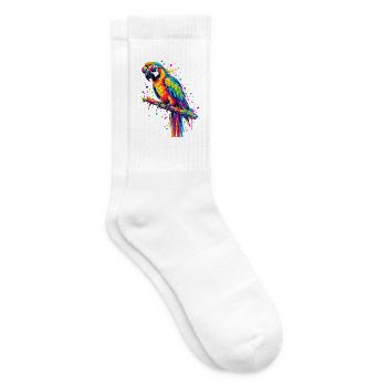 Regenbogenpapagei mit Sonnenbrille - Tennissocken - Weiß - Rechts