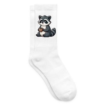 Waschbär Waschbären Waldtier lustiger Waschbär - Tennissocken - Weiß - Rechts