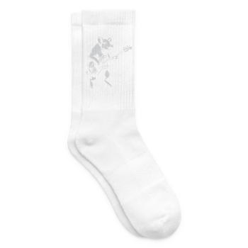 Pig Bassist: Retro Rock - Tennissocken - Weiß - Rechts