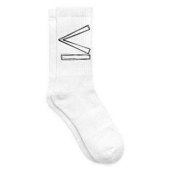 Kleiner gleich handgezeichnet - Tennissocken - Weiß - Rechts