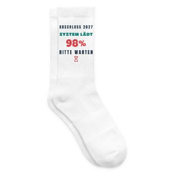 Abschluss 2027 Lädt Lustiger Spruch Schule - Tennissocken - Weiß - Rechts