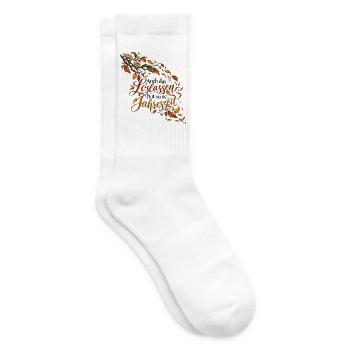 Loslassen im Herbst - Tennissocken - Weiß - Rechts