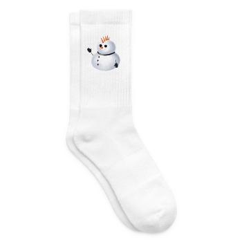 Punk Schneemann - Irokese aus Karotten - Tennissocken - Weiß - Rechts