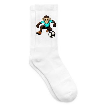 Fussballer Affe - Tennissocken - Weiß - Rechts