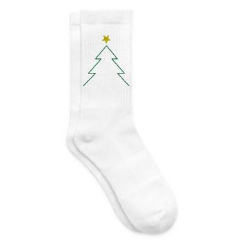 Weihnachtsbaum mit Stern - Schlichter Tannenbaum - Tennissocken - Weiß - Rechts
