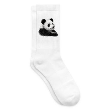 Panda Illustration - Tennissocken - Weiß - Rechts