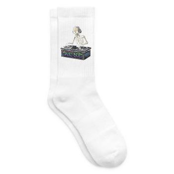 Skelettartiger DJ Skull Beat - Tennissocken - Weiß - Rechts