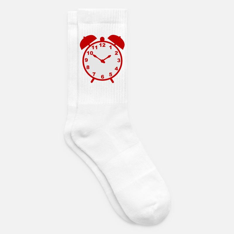 Classic alarm clock with red frame - Tennis socks - white