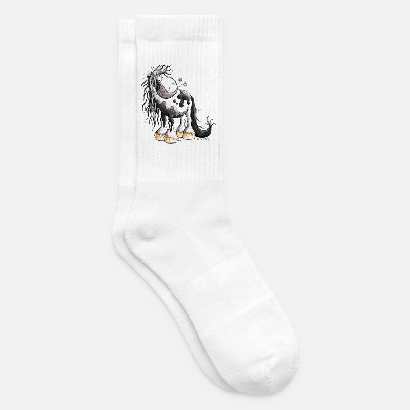 Lustiger Irish Tinker Schecke Pferd Pferde  - Tennissocken - Weiß