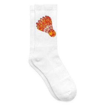 Badminton Federball Feuer Zeichnung - Tennissocken - Weiß - Rechts