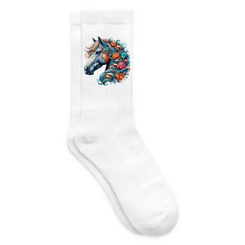 Horse - Tennis socks - white - Right