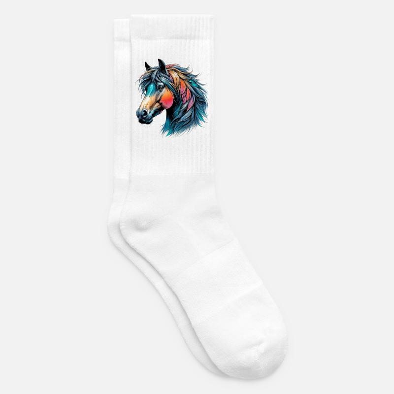 Pferd - Tennissocken - Weiß