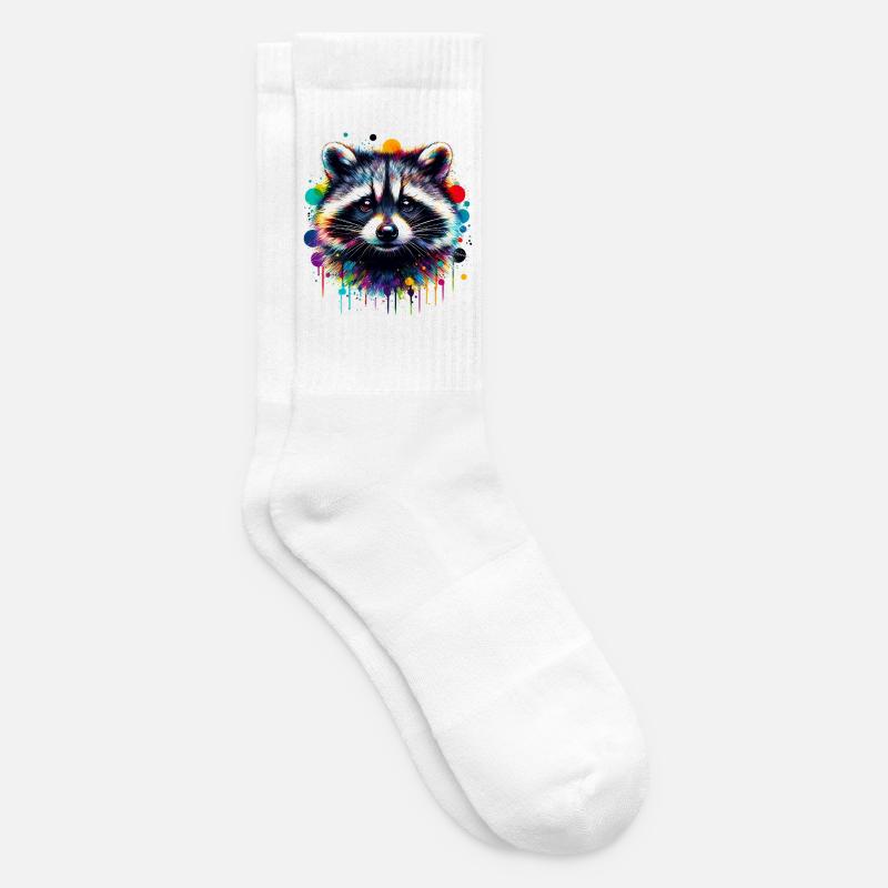 Waschbär - Tennissocken - Weiß
