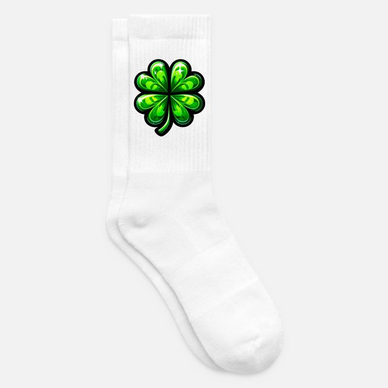 Vierblättriges Kleeblatt - Tennissocken - Weiß