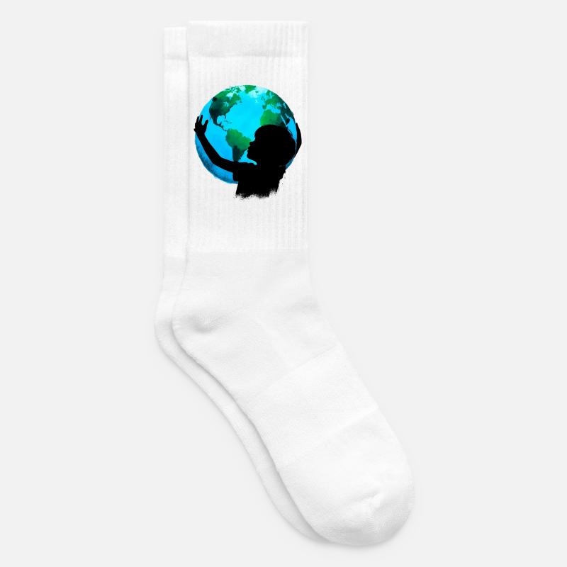 Planet Erde - Tennissocken - Weiß